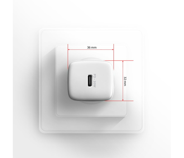 AXAGON ACU-PD20W PD 20W, 1x port USB-C, PD3.0/QC3.0/AFC/FCP/Apple Biała - 1485042 - zdjęcie 2